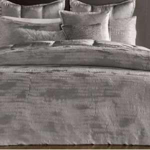 Donna Karan Home Vapor Collection Full / Queen Duvet Cover Gray New out of Pack